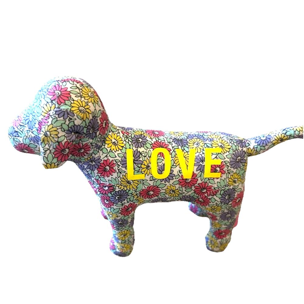 VTG Y2K Victorias Secret Dog Floral Flower LOVE Daisy Stuffed Animal Mini 2009